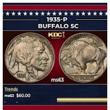 1935-p Buffalo Nickel 5c Grades Select Unc