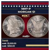 1897-p Morgan Dollar $1 Grades GEM+ Unc