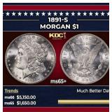 1891-s Morgan Dollar $1 ms65+ SEGS