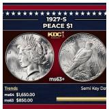 1927-s Peace Dollar $1 Select+ Unc USCG