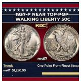 1937-p Walking Liberty Half Dollar Near Top Pop 50