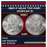 1887-p Morgan Dollar Near Top Pop! $1 ms67+ SEGS