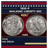 1935-p Walking Liberty Half Dollar 50c Grades Choi