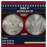 1885-p Morgan Dollar $1 Grades GEM+ Unc