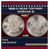 1890-o Morgan Dollar Near Top Pop! $1 ms66 SEGS