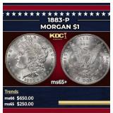 1883-p Morgan Dollar $1 Grades GEM+ Unc
