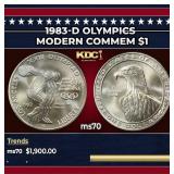 1983-d Olympics Modern Commem Dollar $1 ms70 SEGS