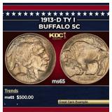 1913-d Ty I Buffalo Nickel 5c Grades GEM Unc
