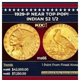 1929-p Gold Indian Quarter Eagle Near Top Pop! $2