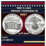 1991-S USO Proof Modern Commem Dollar $1 pr70 dcam
