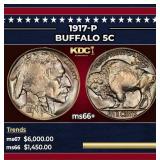 1917-p Buffalo Nickel 5c ms66+ SEGS