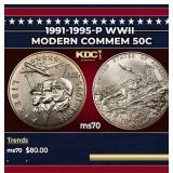 1991-1995-p WWII Modern Commem Half Dollar 50c ms7
