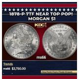 1878-p 7tf Morgan Dollar Near Top Pop! $1 ms66 SEG