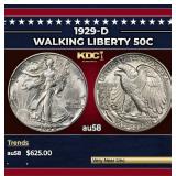 1929-d Walking Liberty Half Dollar 50c Grades Choi