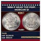 1898-p Morgan Dollar Near Top Pop! $1 ms66+ SEGS