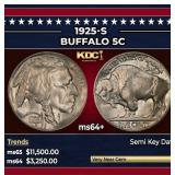 1925-s Buffalo Nickel 5c ms64+ SEGS