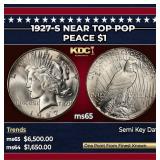 1927-s Peace Dollar Near Top Pop $1 ms65 SEGS