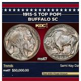 1915-s Buffalo Nickel TOP POP! 5c ms67 SEGS