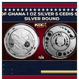 2022 Republic of Ghana 1 oz Silver 5 Cedis Space A
