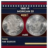 1881-p Morgan Dollar $1 ms66 SEGS