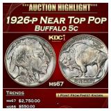 1926-p Buffalo Nickel Near Top Pop 5c ms67 SEGS