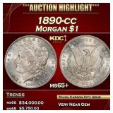 1890-cc Morgan Dollar $1 ms65+ SEGS
