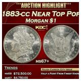 1883-cc Morgan Dollar Near Top Pop $1 ms67+ SEGS