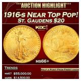 1916-s Gold St. Gaudens Double Eagle Near Top Pop!