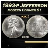 1993-p Jefferson Modern Commem Dollar $1 ms70 SEGS