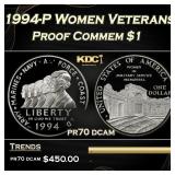 1994-P Women Veterans Proof Modern Commem Dollar $