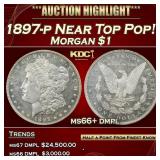 1897-p Morgan Dollar Near Top Pop! $1 ms66+ dmpl S