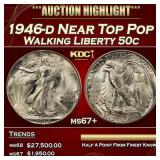 1946-d Walking Liberty Half Dollar Near Top Pop 50