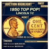 1950 Proof Lincoln Cent TOP POP! 1c pr68 rd dcam S