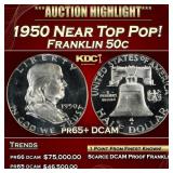 1950 Proof Franklin Half Dollar Near Top Pop! 50c