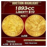 1893-cc Gold Liberty Eagle $10 au58 SEGS