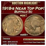 1918-s Buffalo Nickel Near Top Pop! 5c ms65+ SEGS