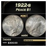 1922-s Peace Dollar $1 Grades ms64