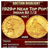 1929-p Gold Indian Quarter Eagle Near Top Pop! $2