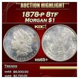 1878-p 8tf Morgan Dollar $1 ms65+ SEGS