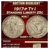 1917-p Ty I Standing Liberty Quarter 25c ms66+ fh