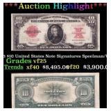 1923 $10 United States Note Grades vf25 Signatures