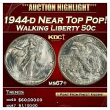 1944-d Walking Liberty Half Dollar Near Top Pop! 5