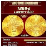 1899-s Gold Liberty Double Eagle $20 ms65+ SEGS