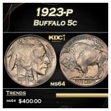 1923-p Buffalo Nickel 5c Grades ms64