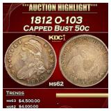 1812 Capped Bust Half Dollar O-103 50c ms62 USCG