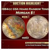 PCGS 1884-cc Morgan Dollar GSA Hoard Rainbow Toned