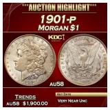 1901-p Morgan Dollar $1 au58 SEGS