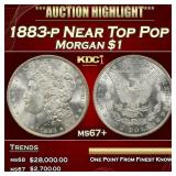 1883-p Morgan Dollar Near Top Pop $1 ms67+ SEGS