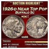 1926-d Buffalo Nickel Near Top Pop 5c ms66 SEGS