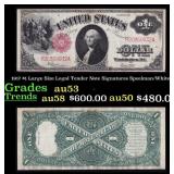 1917 $1 Large Size Legal Tender Note Grades au53 S